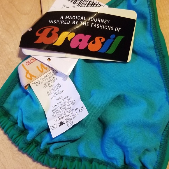 NWT Cecilia Prado triangle top bikini, knit detail - Picture 6 of 7